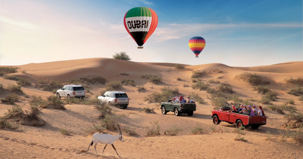 Hot air ballooning in the Dubai desert